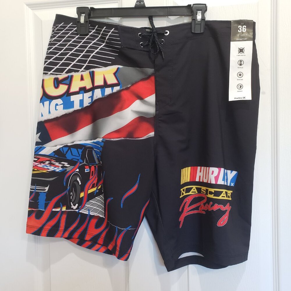 Hurley Nascar Boardshorts Swim Men's Phantom Eco Racing Sizes 32 - 38 NWT USA
